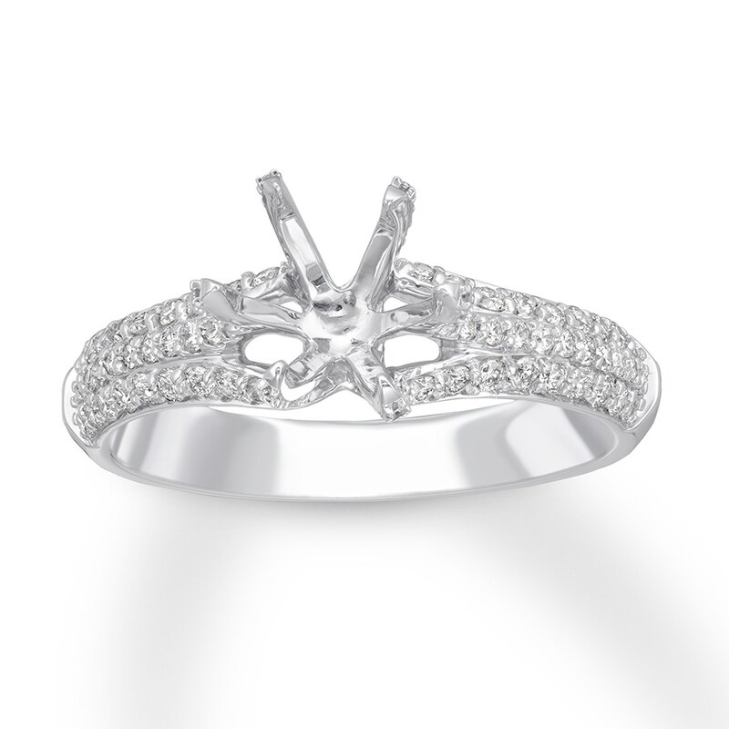 Diamond Ring Setting 1/2 carat tw Round 14K White Gold