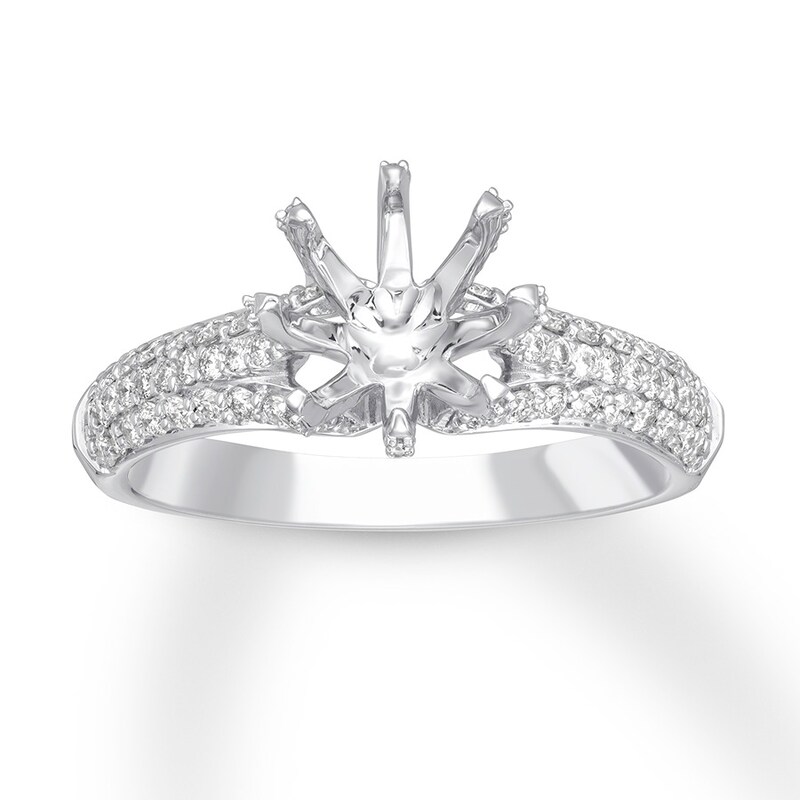 Diamond Ring Setting 1/2 carat tw Round 14K White Gold