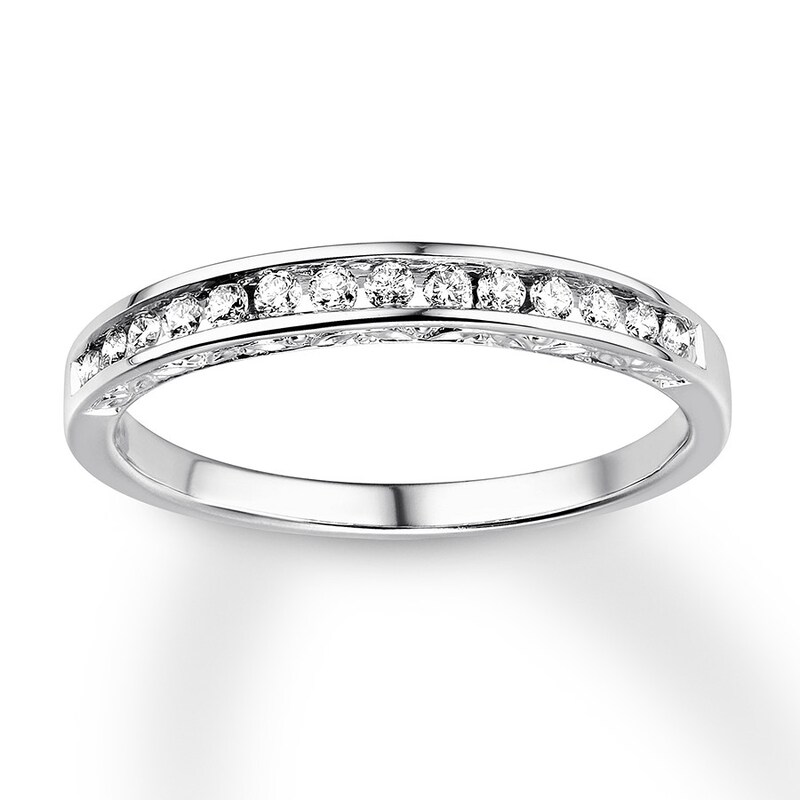 Diamond Wedding Band 1/5 carat tw Round 14K White Gold