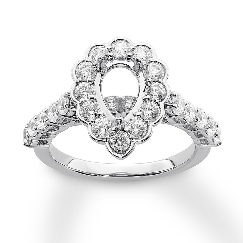 Diamond Ring Setting 1-1/8 carat tw Round 14K White Gold