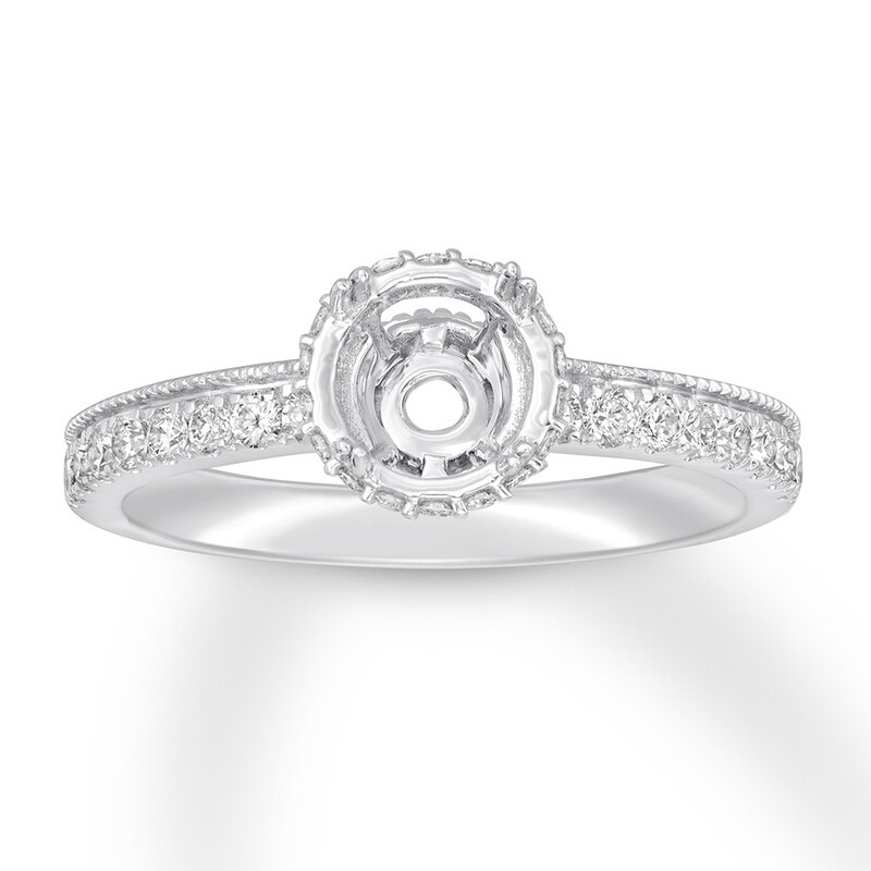 Diamond Engagement Ring Setting 1/3 ct tw Round 14K White Gold