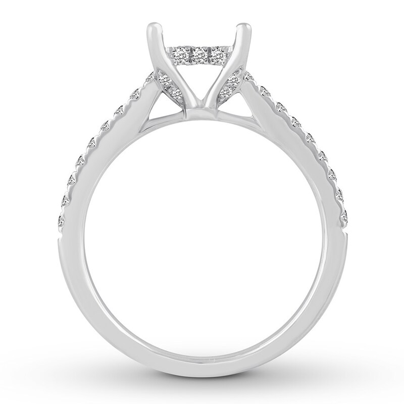 Diamond Engagement Ring Setting 1/2 ct tw Round 14K White Gold