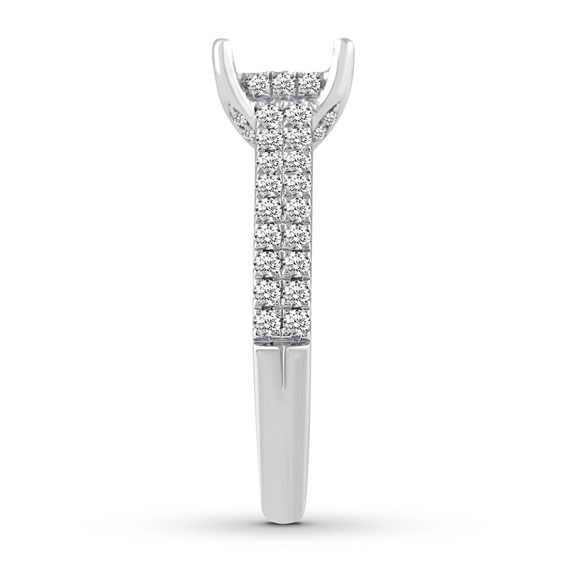 Diamond Engagement Ring Setting 1/2 ct tw Round 14K White Gold