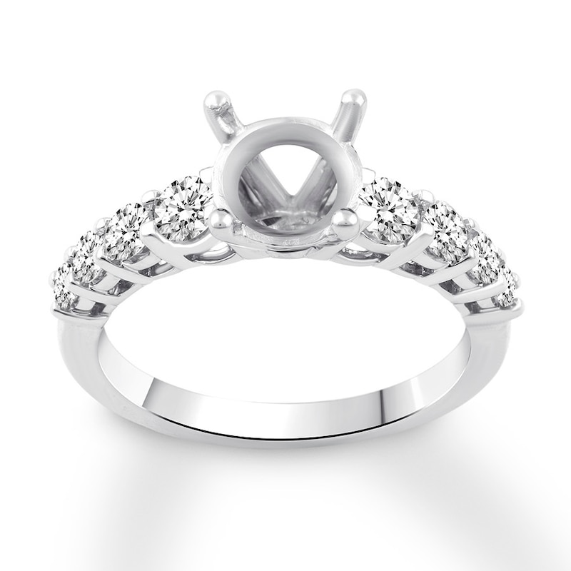 Diamond Engagement Ring Setting 3/4 ct tw Round 14K White Gold