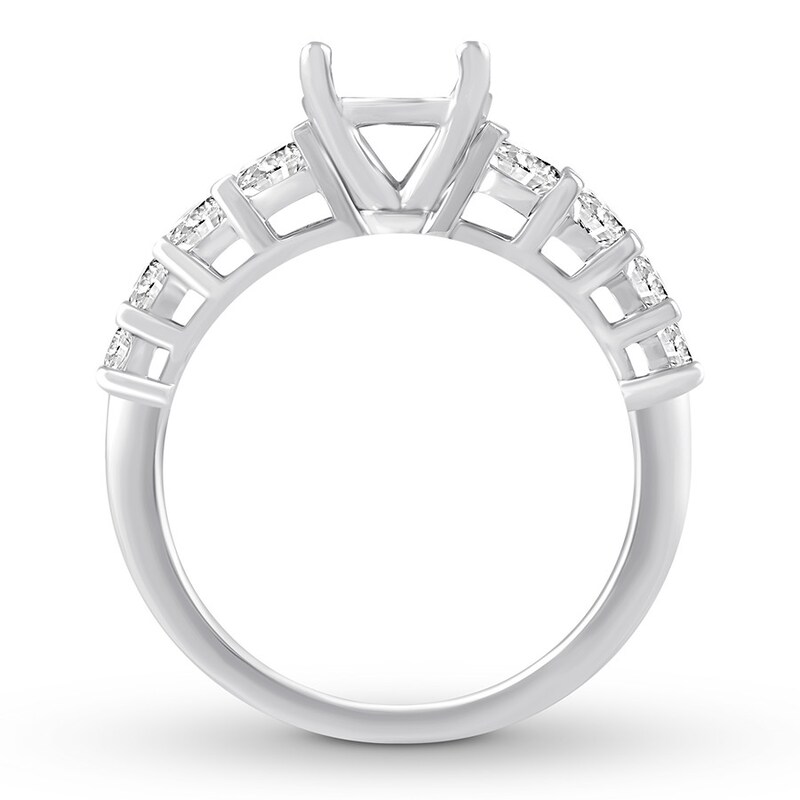 Diamond Engagement Ring Setting 3/4 ct tw Round 14K White Gold