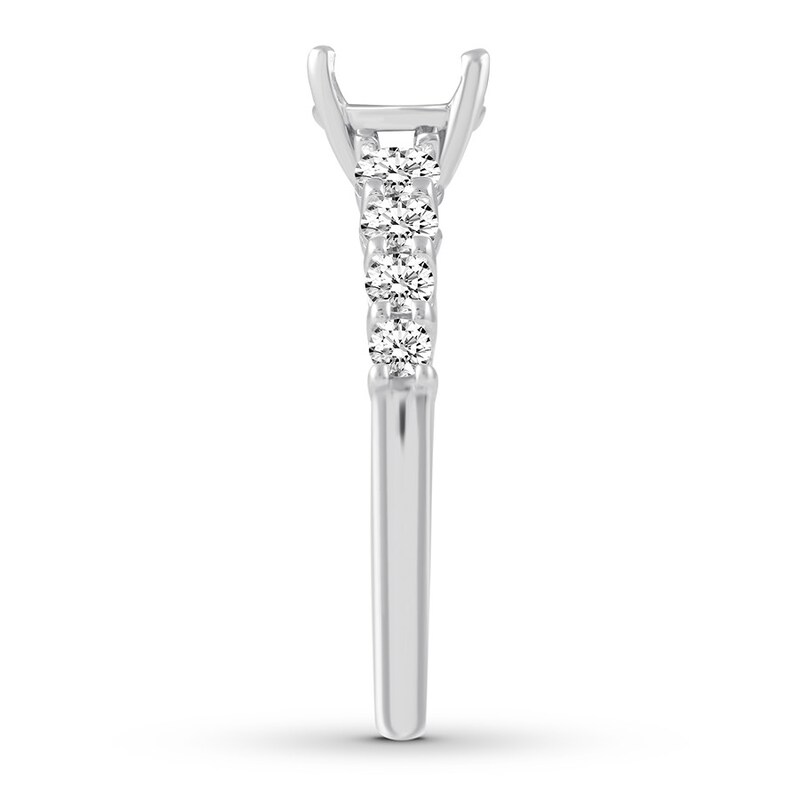 Diamond Engagement Ring Setting 3/4 ct tw Round 14K White Gold
