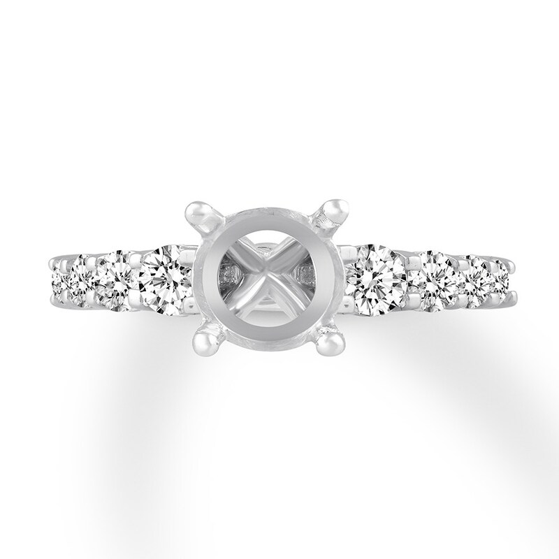 Diamond Engagement Ring Setting 3/4 ct tw Round 14K White Gold