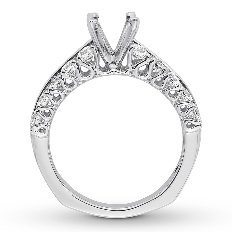 Diamond Ring Setting 1-1/8 ct tw Round 18K White Gold