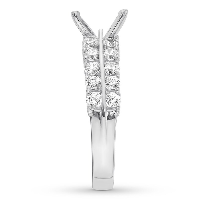 Diamond Ring Setting 1-1/8 ct tw Round 18K White Gold