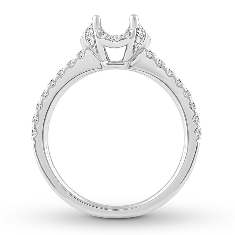 Diamond Engagement Ring Setting 3/8 ct tw Round 14K White Gold