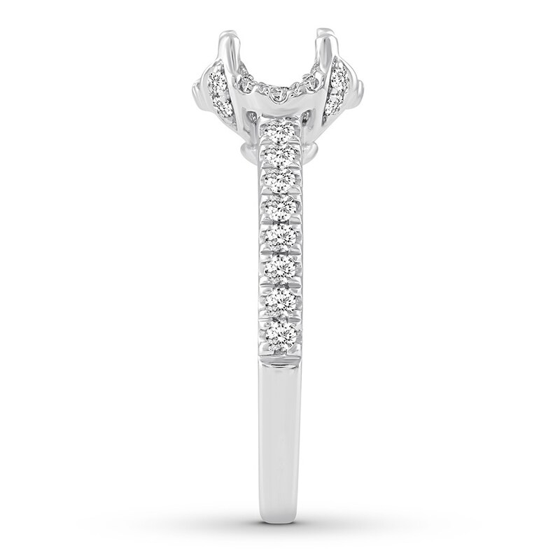 Diamond Engagement Ring Setting 3/8 ct tw Round 14K White Gold