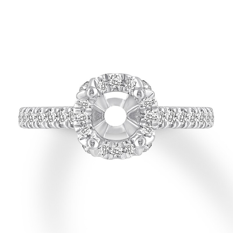Diamond Engagement Ring Setting 3/8 ct tw Round 14K White Gold