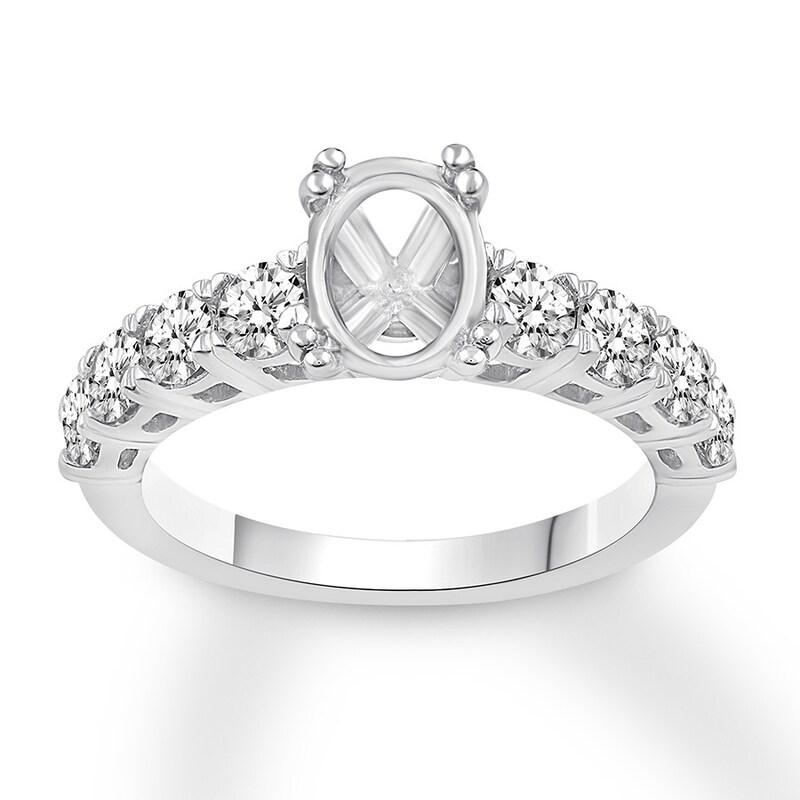 Diamond Engagement Ring Setting 1-1/5 ct tw 14K White Gold