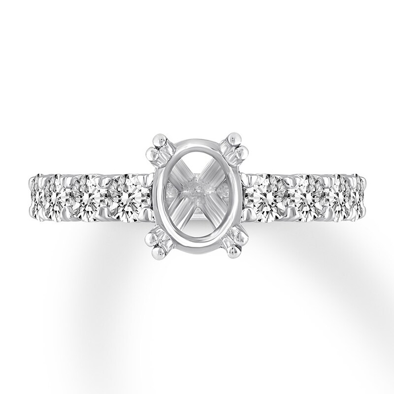 Diamond Engagement Ring Setting 1-1/5 ct tw 14K White Gold