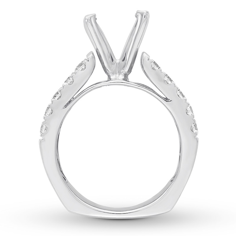 Diamond Engagement Ring Setting 1-3/4 ct tw Round 18K White Gold