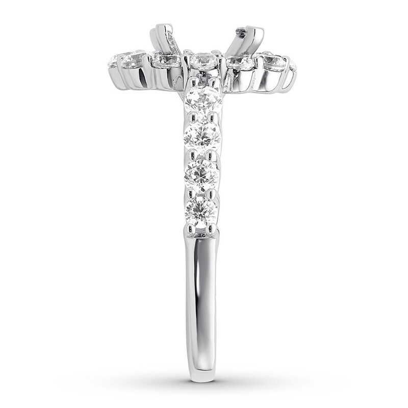 Diamond Ring Setting 1-3/8 ct tw Round 18K White Gold