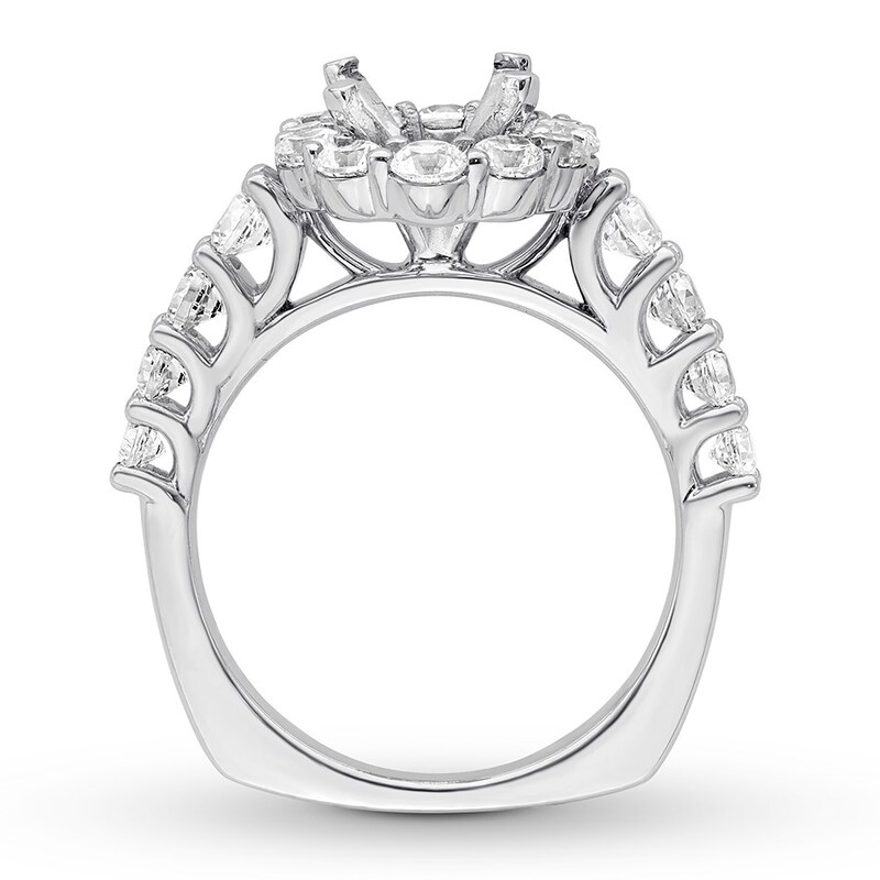 Diamond Ring Setting 1-3/8 ct tw Round 18K White Gold