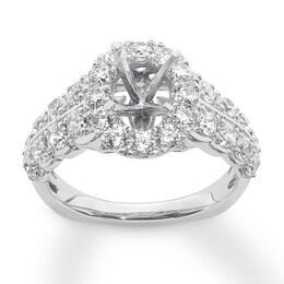 Hearts Desire Diamond Ring Setting 1-1/2 ct tw 18K White Gold