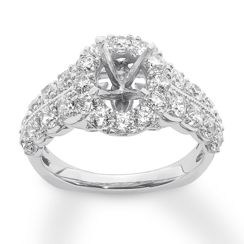Diamond Ring Setting 1-1/2 ct tw 18K White Gold