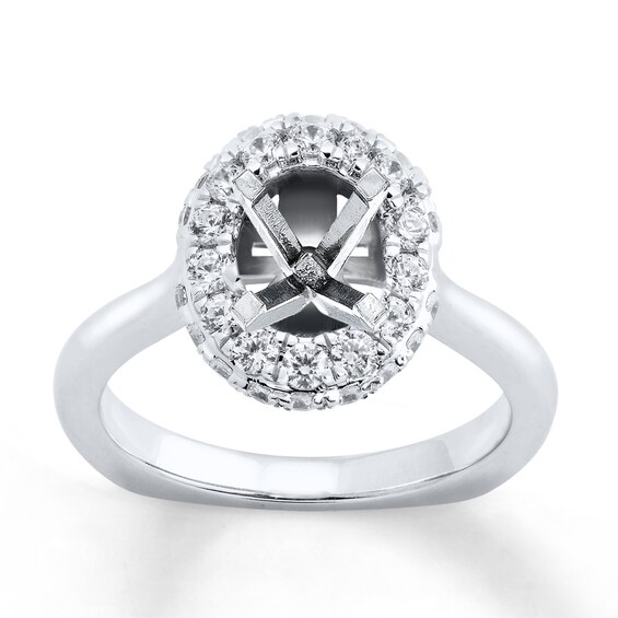 Diamond Ring Setting 34 ct tw Round 18K White Gold