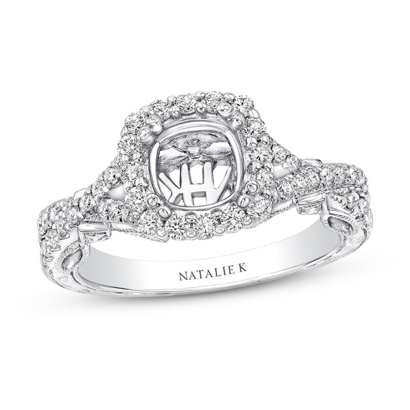 Diamond Engagement Ring Setting 1/2 ct tw Round 14K White Gold