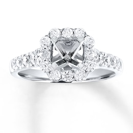 Diamond Engagement Ring Setting 3/4 ct tw Round 14K White Gold