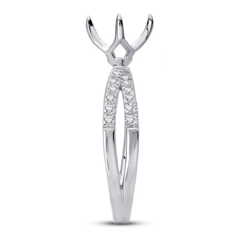 Diamond Engagement Ring Setting 1/4 ct tw Round 14K White Gold