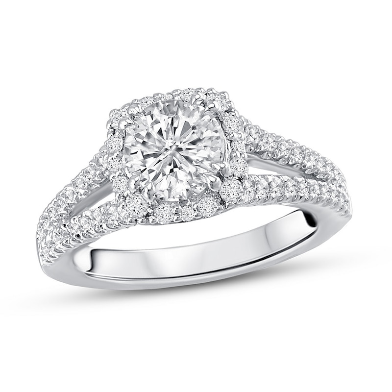 Diamond Engagement Ring Setting 5/8 ct tw Round 14K White Gold | Jared