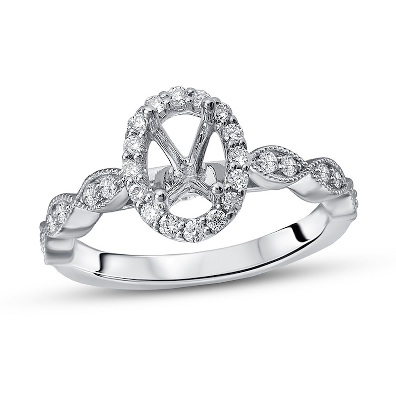 Diamond Ring Setting 1/3 ct tw Round 14K White Gold