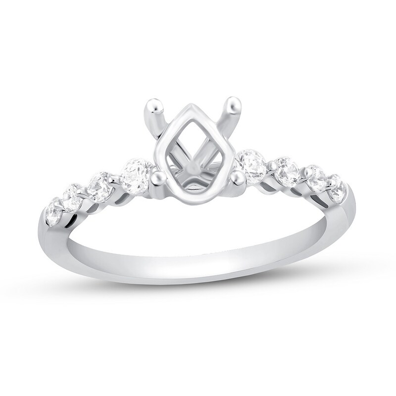 Diamond Engagement Ring Setting 1/3 ct tw Round 14K White Gold