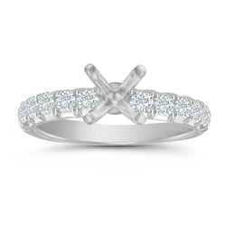 Diamond Engagement Ring Setting 3/4 ct tw Round 14K White Gold