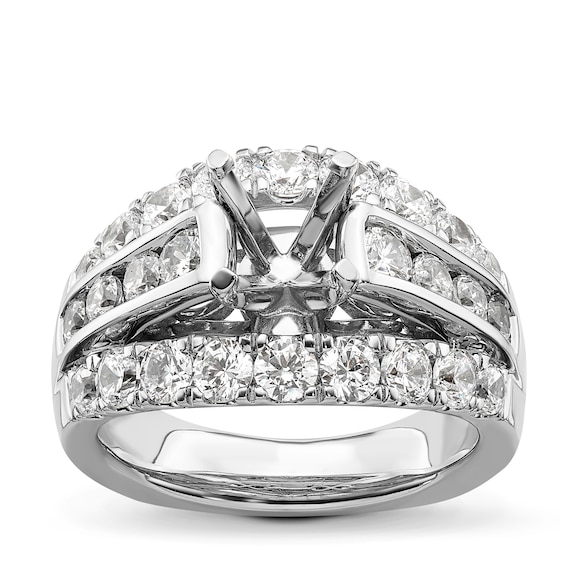 Chosen Diamond Engagement Ring Setting 2-1/5 ct tw Round 18K White Gold