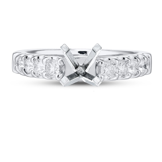 Diamond Engagement Ring Setting 34 ct tw Round Platinum