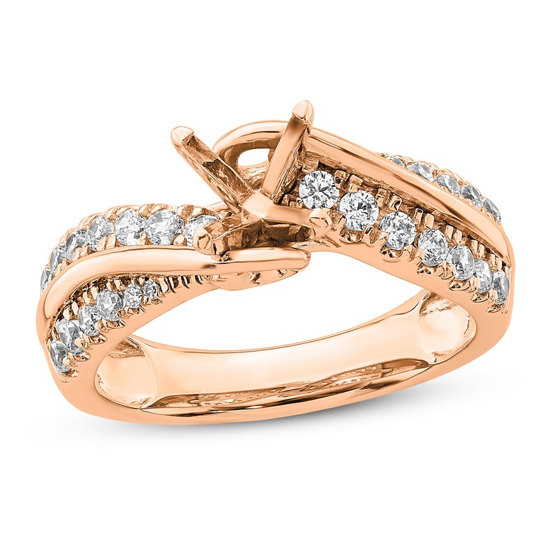 Diamond Engagement Ring Setting 1/2 ct tw Round 14K Rose Gold