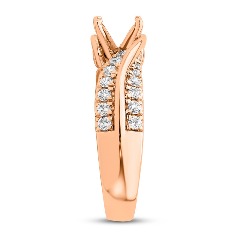 Diamond Engagement Ring Setting 1/2 ct tw Round 14K Rose Gold
