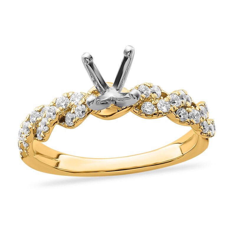 Diamond Ring Setting 1/2 ct tw Round 14K Yellow Gold