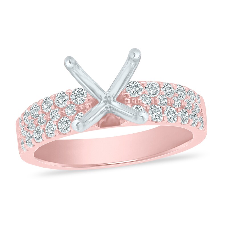Diamond Ring Setting 5/8 ct tw Round 14K Rose Gold
