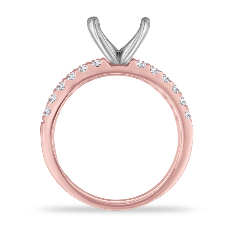 Diamond Ring Setting 5/8 ct tw Round 14K Rose Gold