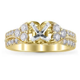 Diamond Engagement Ring Setting 3/4 ct tw Round 18K Yellow Gold