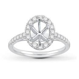 Diamond Engagement Ring Setting 1/2 ct tw Round/Oval Platinum