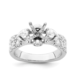 Diamond Engagement Ring Setting 1 ct tw Round 18K White Gold