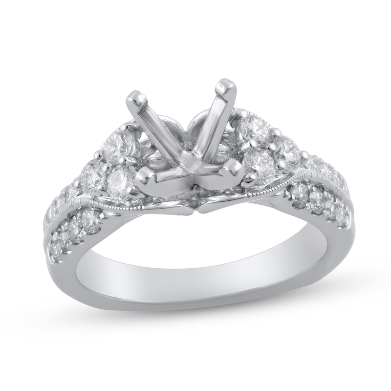 Main Image 1 of Diamond Engagement Ring Setting 3/4 ct tw Round 18K White Gold
