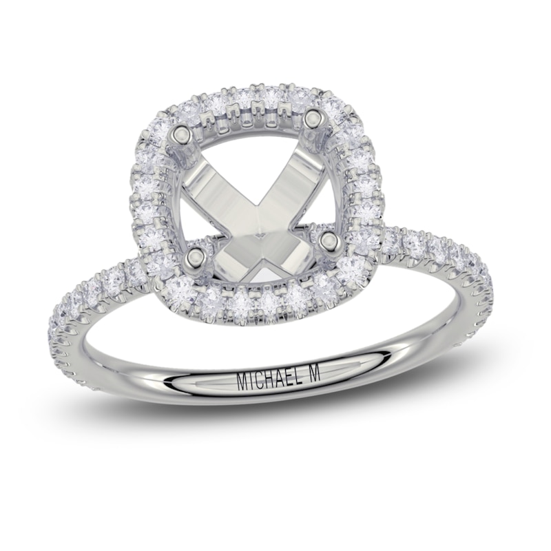 Main Image 1 of Michael M Diamond Engagement Ring Setting 1/2 ct tw Round 18K White Gold