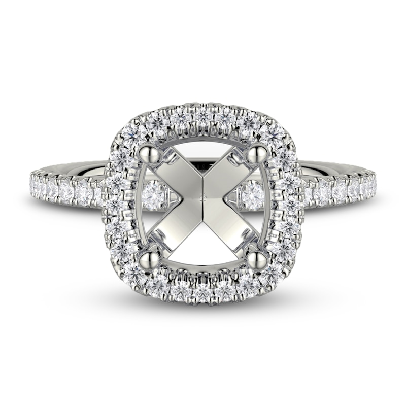 Main Image 4 of Michael M Diamond Engagement Ring Setting 1/2 ct tw Round 18K White Gold