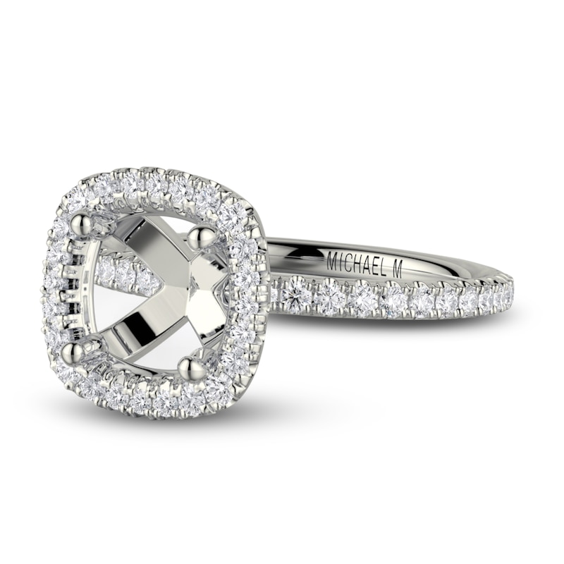 Main Image 5 of Michael M Diamond Engagement Ring Setting 1/2 ct tw Round 18K White Gold