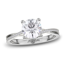 Michael M Diamond Ring Setting 1/15 ct tw Round 18K White Gold (Center diamond is sold separately)