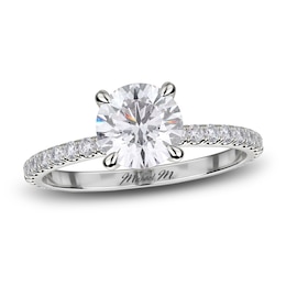 Michael M Diamond Engagement Ring Setting 1/4 ct tw Round 18K White Gold (Center diamond is sold separately)