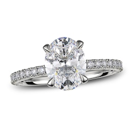 Michael M Diamond Engagement Ring Setting 1/3 ct tw Round 18K White Gold (Center diamond is sold separately)