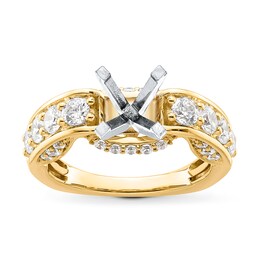 Hearts Desire Diamond Engagement Ring Setting 1-1/4 ct tw Round 18K Yellow Gold