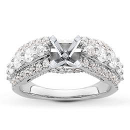 Diamond Engagement Ring Setting 1-1/2 ct tw Round 18K White Gold